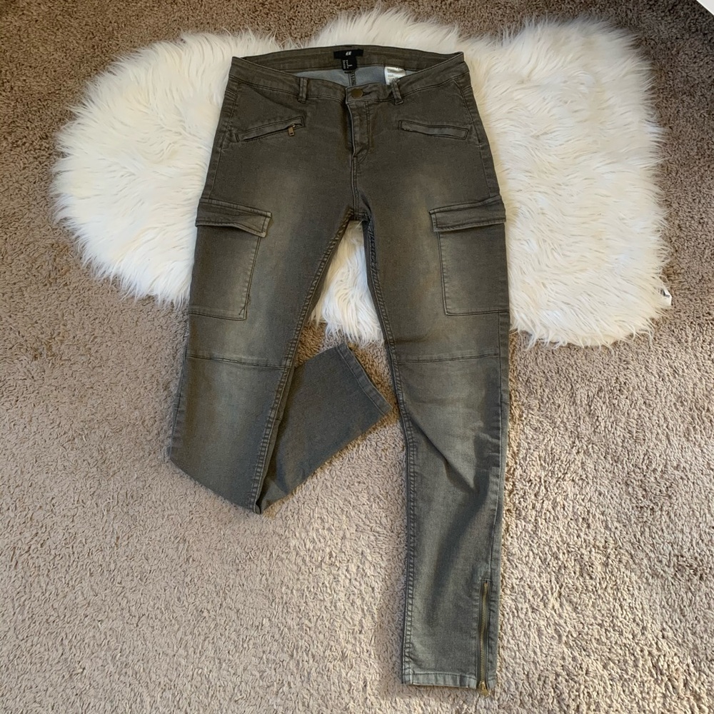 Army green utility style pants